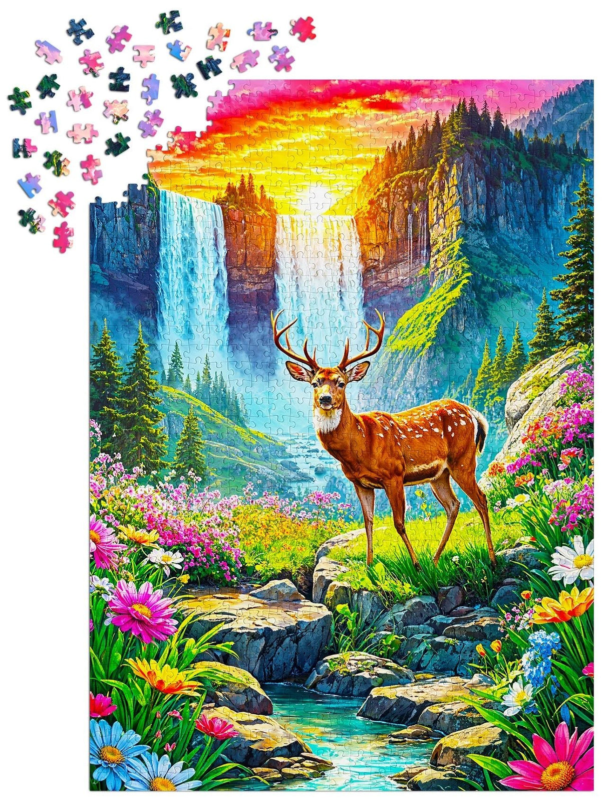 Deer Paradise 1000 Piece Jigsaw Puzzle | Enjoy Puzzles - Jigsaw Puzzles - The Puzzle Center