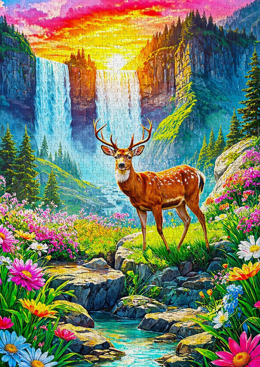 Deer Paradise 1000 Piece Jigsaw Puzzle | Enjoy Puzzles - Jigsaw Puzzles - The Puzzle Center