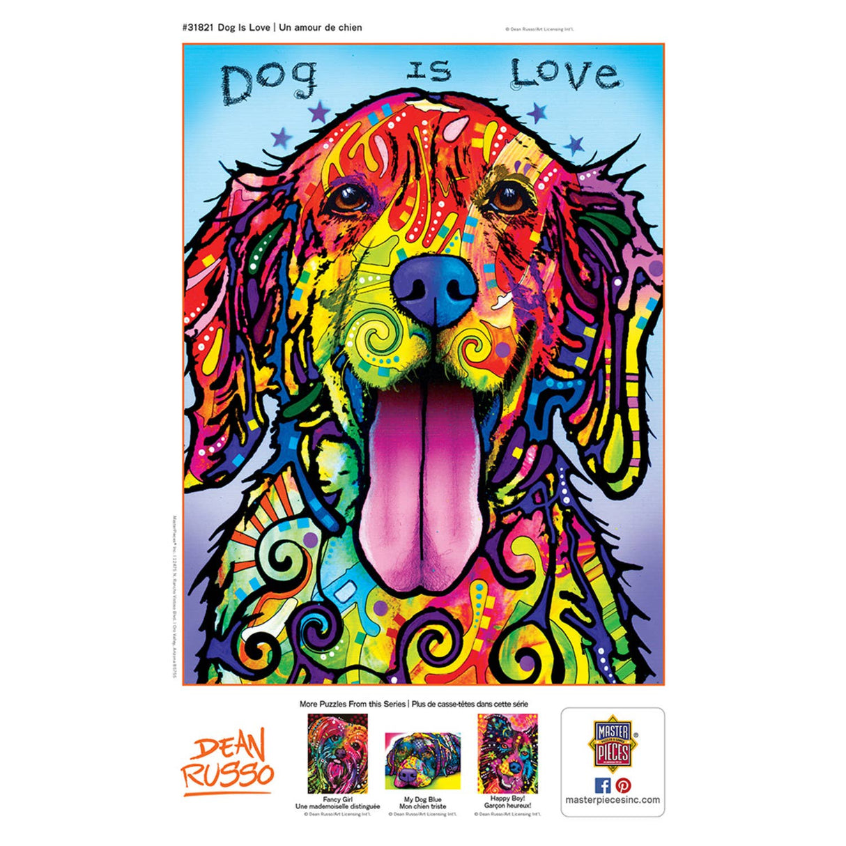 Dog is Love - Dean Russo 300 Piece EZ Grip Puzzle by MasterPieces Puzzles - Jigsaw Puzzles - The Puzzle Center -