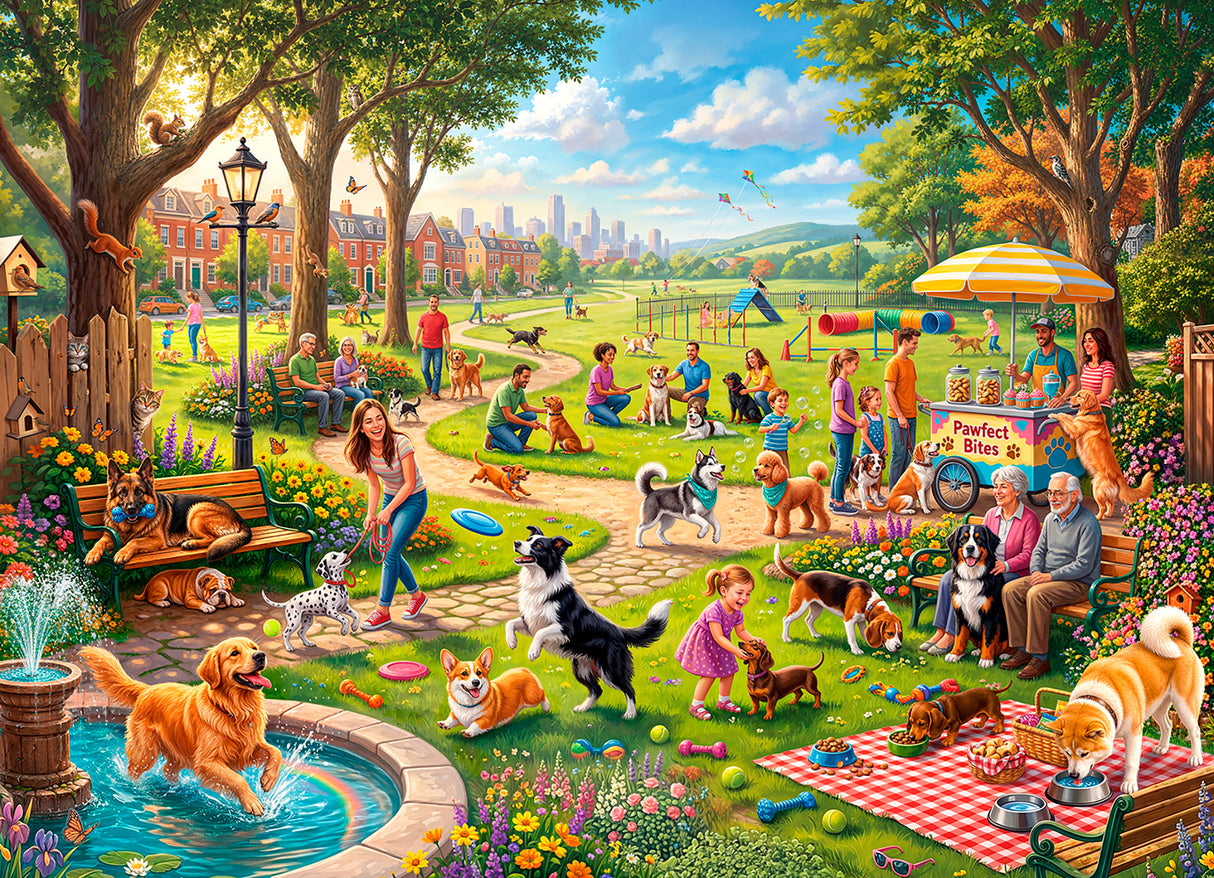 Dog Park Fun 1000 Piece Jigsaw Puzzle | Vermont Christmas Co