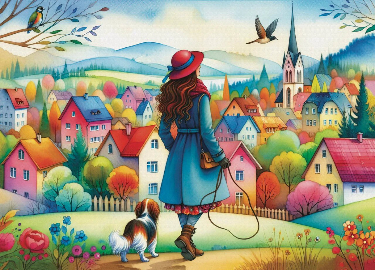 Dog Walking Bliss 1000 Piece Jigsaw Puzzle | JaCaRou - Jigsaw Puzzles - The Puzzle Center