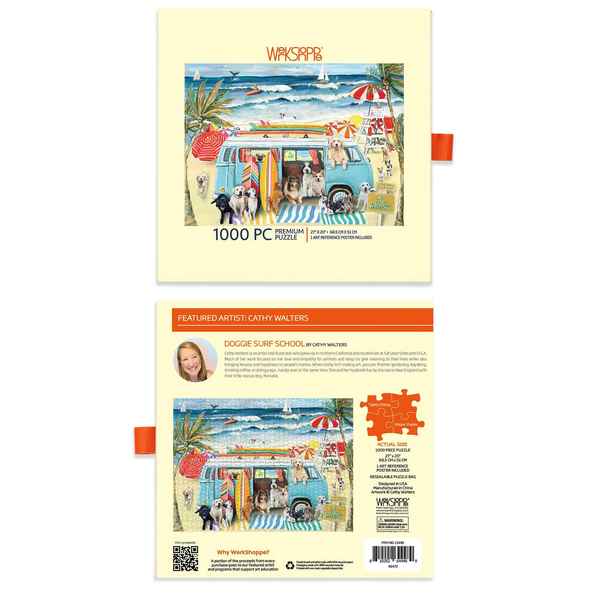 Doggie Surf School 1000 Piece Jigsaw Puzzle | WerkShoppe - Jigsaw Puzzle - The Puzzle Center
