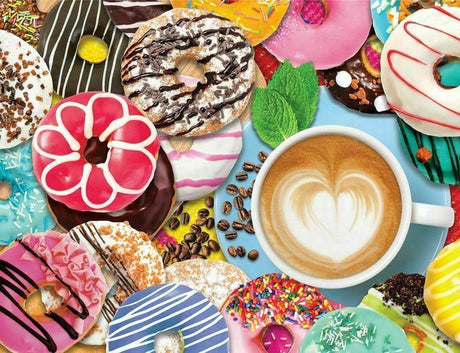 Donuts N' Coffee 500 Piece Jigsaw Puzzle by Springbok Puzzles - Springbok Puzzles - Jigsaw Puzzles - The Puzzle Center