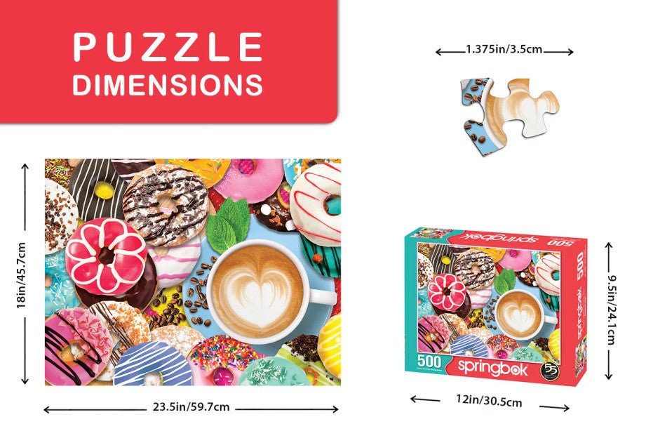 Donuts N' Coffee 500 Piece Jigsaw Puzzle by Springbok Puzzles - Springbok Puzzles - Jigsaw Puzzles - The Puzzle Center