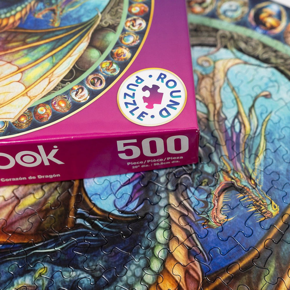 Dragon Heart 500 Piece Round Jigsaw Puzzle by Springbok Puzzles - Springbok Puzzles - Jigsaw Puzzles - The Puzzle Center -