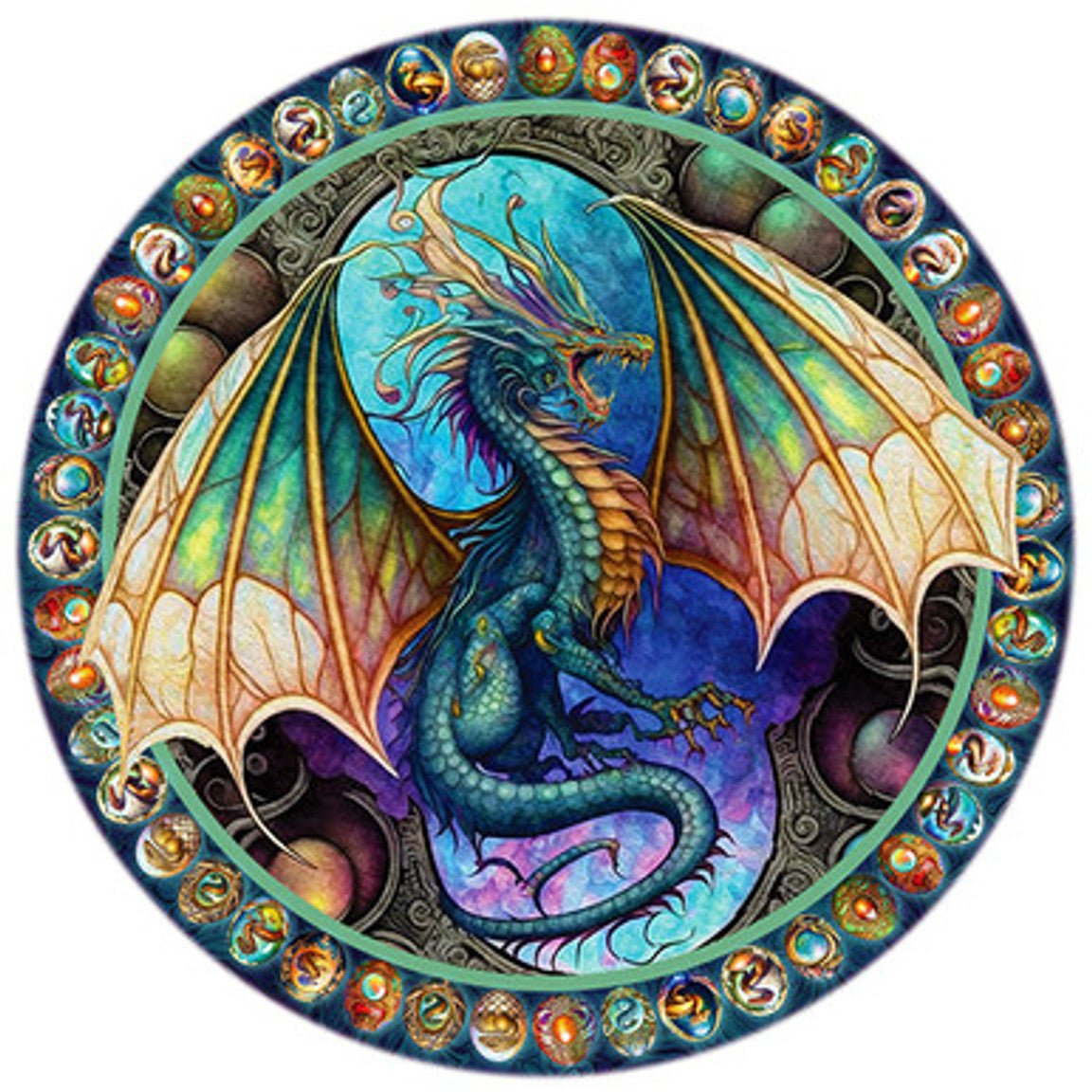 Dragon Heart 500 Piece Round Jigsaw Puzzle by Springbok Puzzles - Springbok Puzzles - Jigsaw Puzzles - The Puzzle Center -