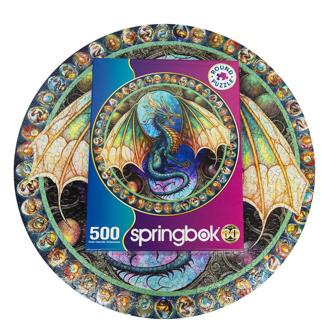 Dragon Heart 500 Piece Round Jigsaw Puzzle by Springbok Puzzles - Springbok Puzzles - Jigsaw Puzzles - The Puzzle Center -