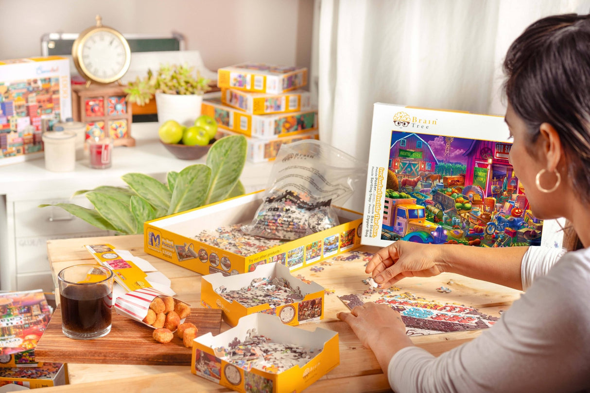 Dusky Barn Quilts 1000 Piece Jigsaw Puzzle by Brain Tree Games - Brain Tree Games LLC - Jigsaw Puzzles - The Puzzle Center -