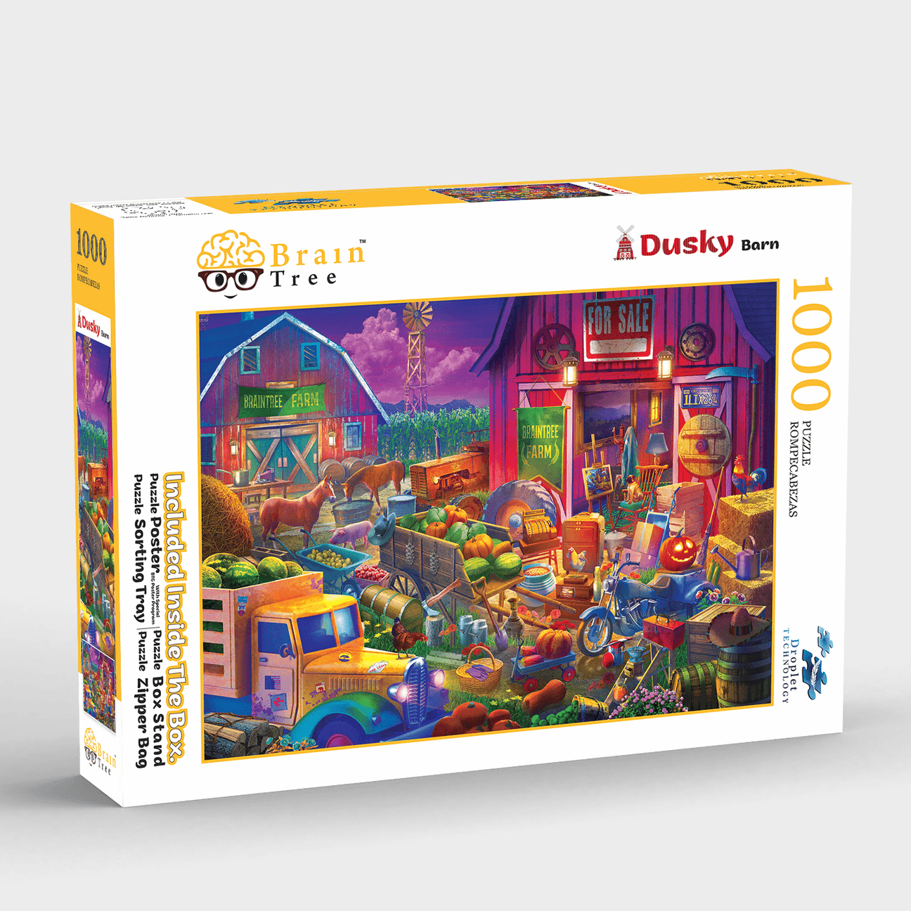 Dusky Barn Quilts 1000 Piece Jigsaw Puzzle by Brain Tree Games - Brain Tree Games LLC - Jigsaw Puzzles - The Puzzle Center -