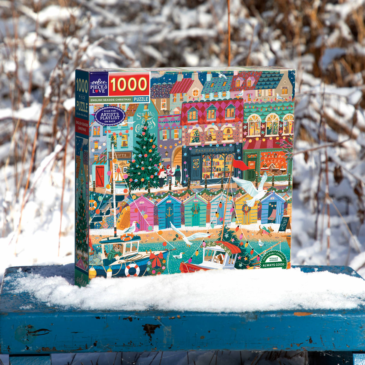 English Seaside Christmas 1000 Piece Jigsaw Puzzle | eeBoo