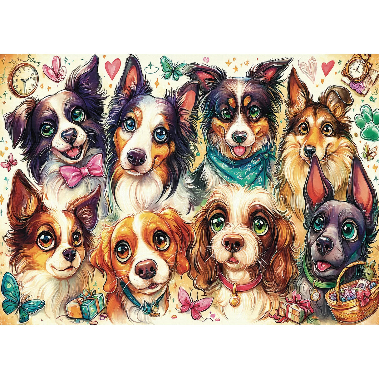 Eight Pawesome Friends 1000 Piece Jigsaw Puzzle | Delfy Puzzles - Jigsaw Puzzles - The Puzzle Center