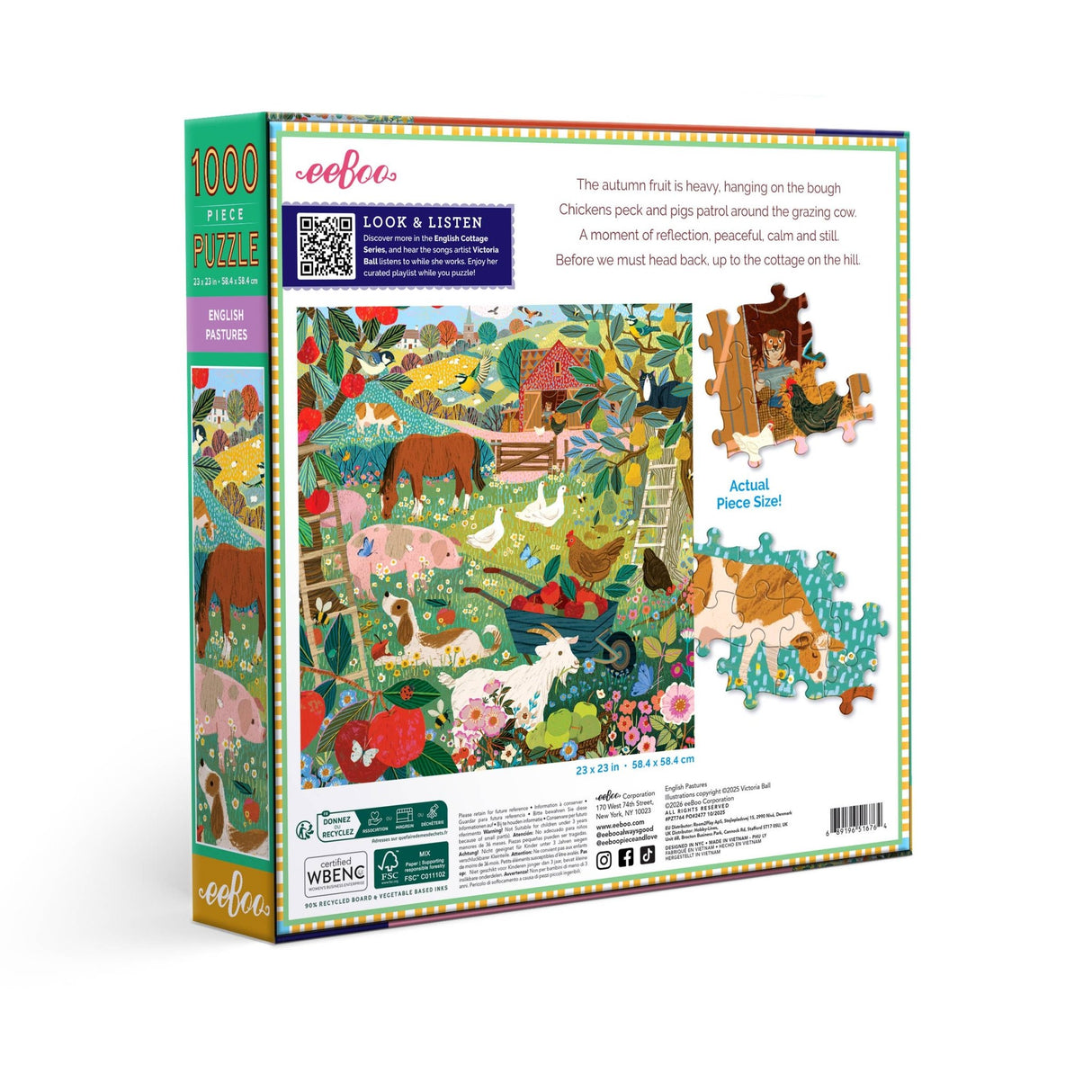English Pastures 1000 Piece Jigsaw Puzzle | eeBoo - Jigsaw Puzzles - The Puzzle Center