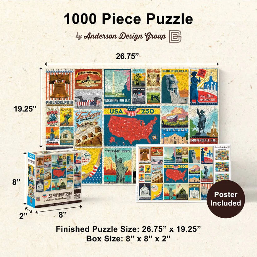 Vintage Posters - USA 250th Anniversary 1000 Piece Jigsaw Puzzle | Masterpieces