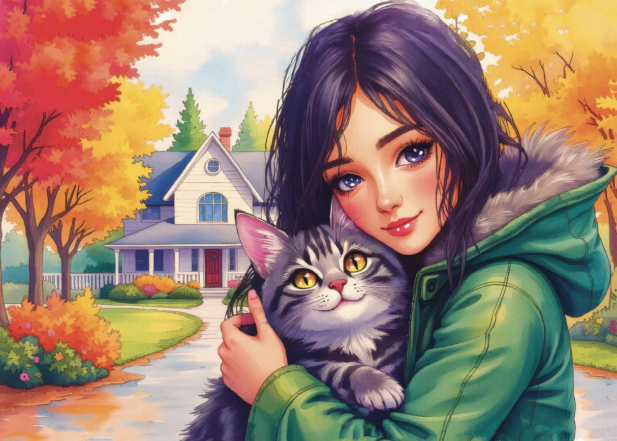 Feline Autumn Bond 1000 Piece Jigsaw Puzzle | JaCaRou Puzzles - Jigsaw Puzzles - The Puzzle Center