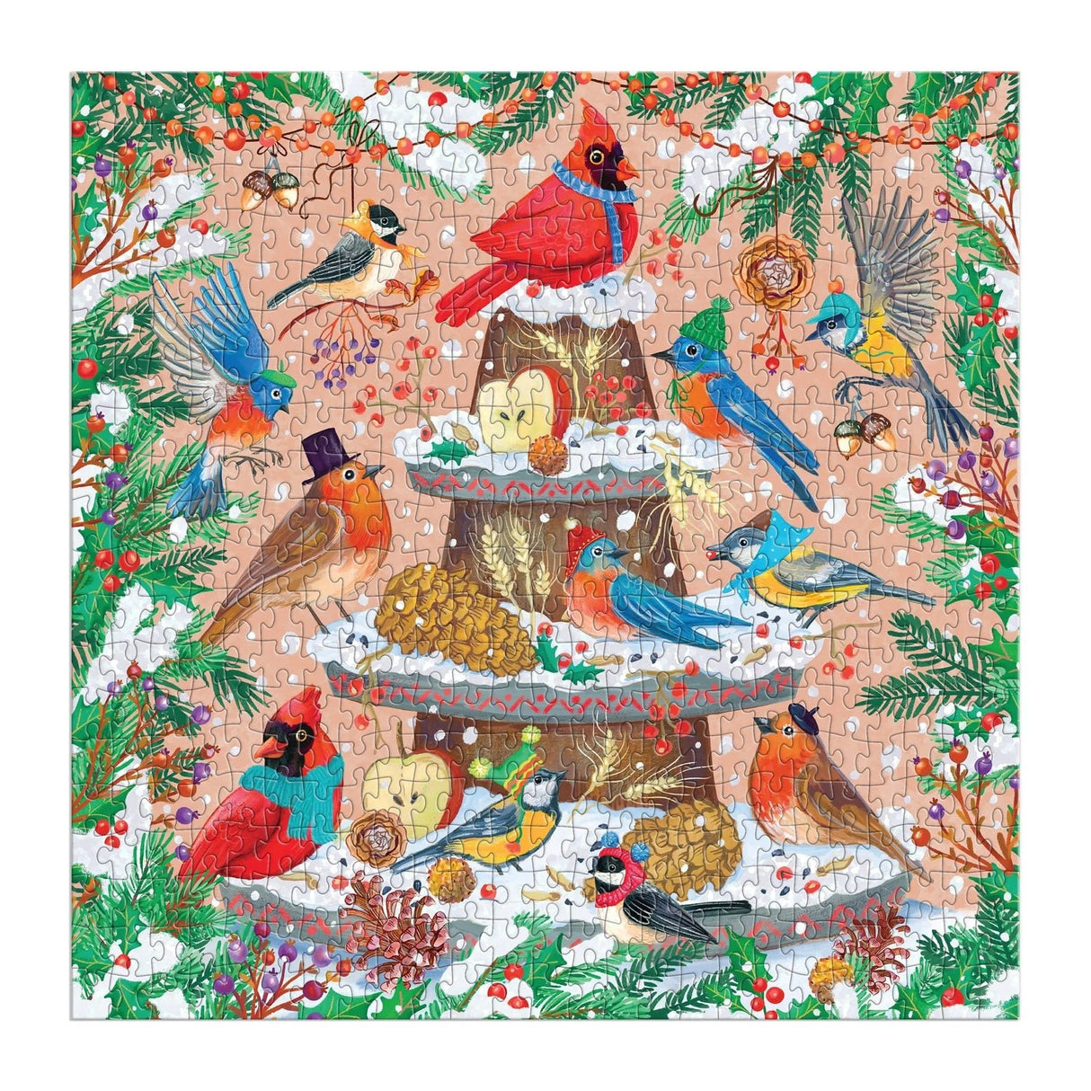 Festive Feathers 500 Piece Foil Jigsaw Puzzle | Galison - Jigsaw Puzzles - The Puzzle Center