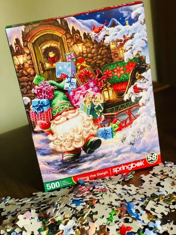 Filling the Sleigh 500 Piece Jigsaw Puzzle | Springbok Puzzles - Springbok Puzzles - Jigsaw Puzzles - The Puzzle Center