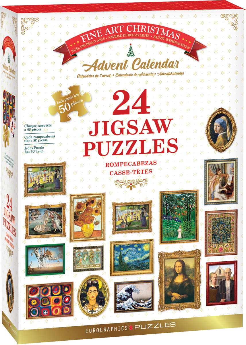Fine Art Christmas 24 x 50 Piece Advent Calendar Jigsaw Puzzles | Eurographics - Jigsaw Puzzles - The Puzzle Center