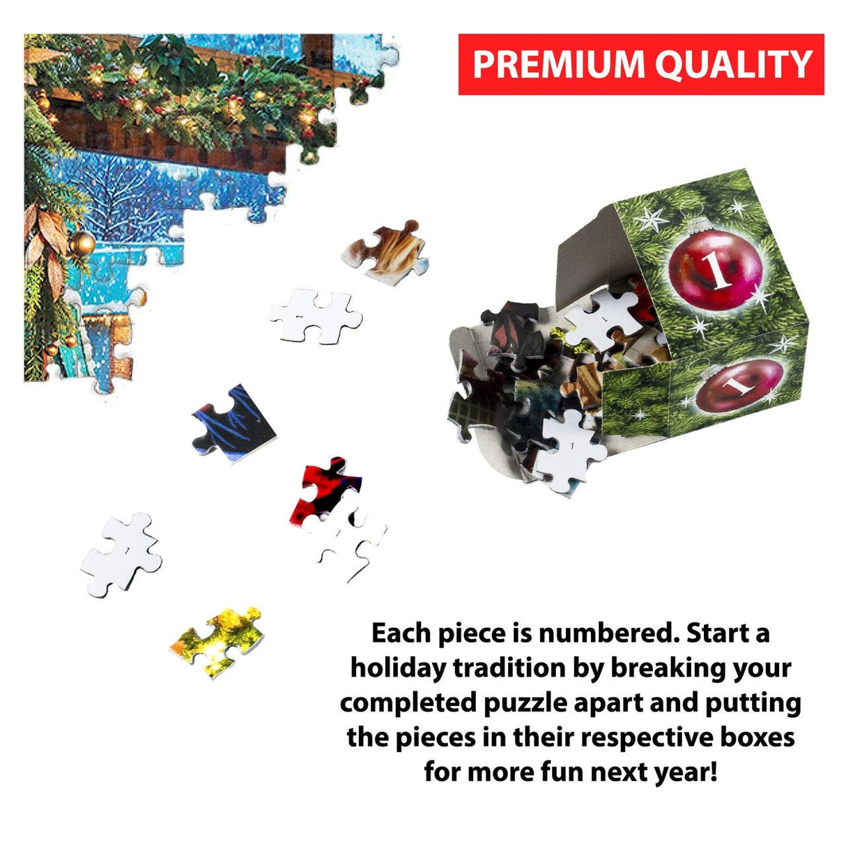 Fireside Christmas Advent Calendar 1000 Pieces | Vermont Christmas Co - Jigsaw Puzzles - The Puzzle Center