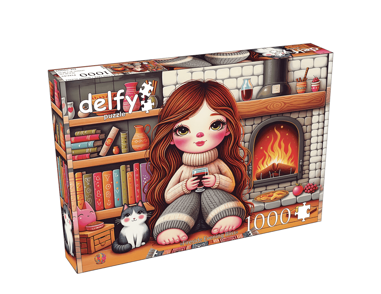 Fireside Evening Bliss 1000 Piece Jigsaw Puzzle | Delfy Puzzles - Jigsaw Puzzles - The Puzzle Center