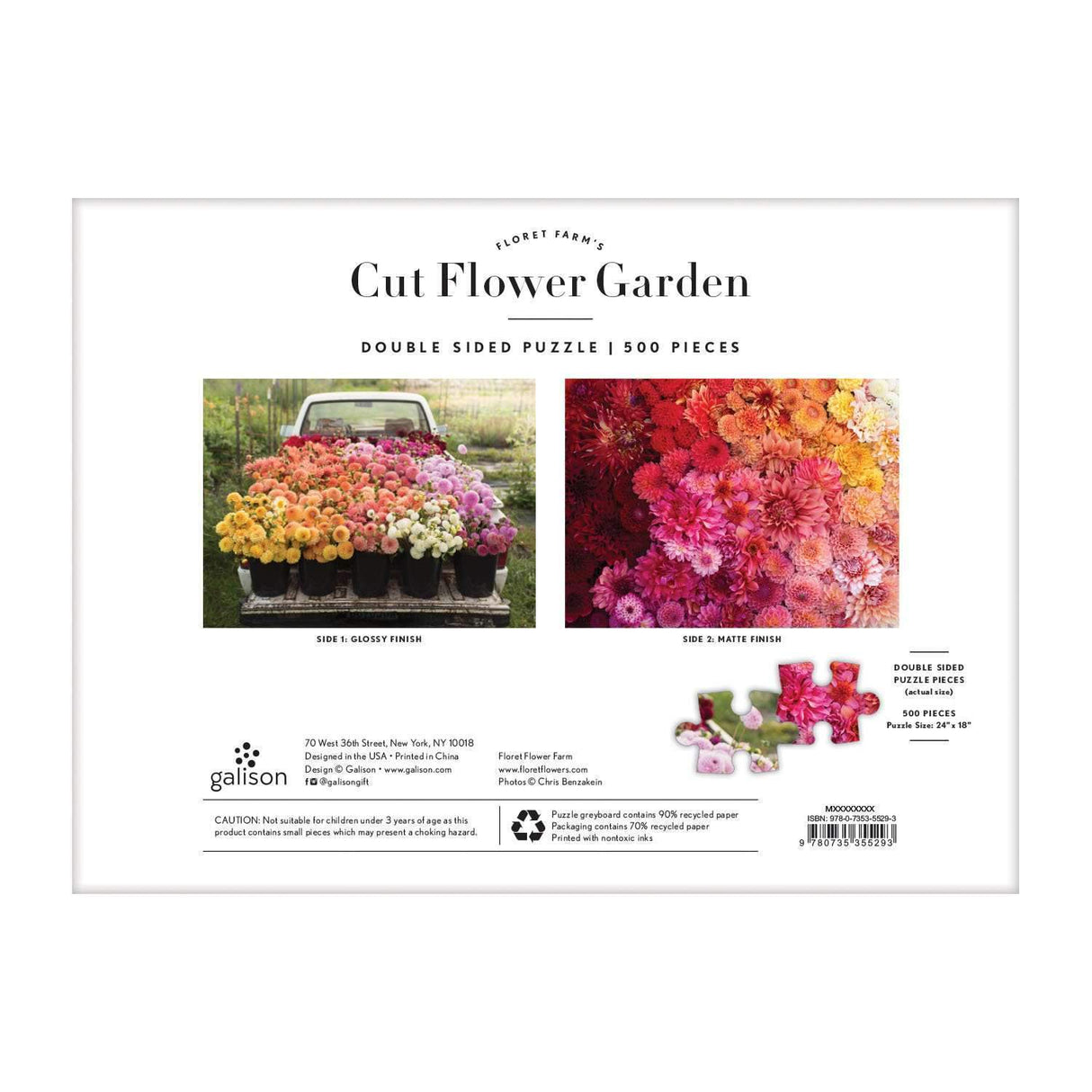 Floret Farm's Cut Flower 2 - sided 500 Piece Jigsaw Puzzle | Galison - Jigsaw Puzzles - The Puzzle Center
