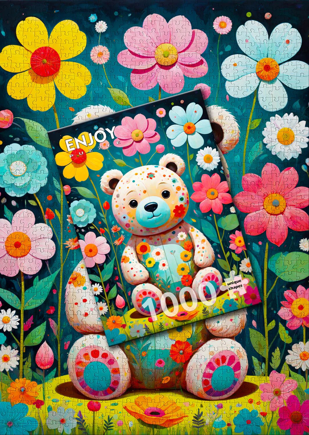 Flower Teddy Bear 1000 Piece Jigsaw Puzzle | Enjoy Puzzles - Jigsaw Puzzles - The Puzzle Center