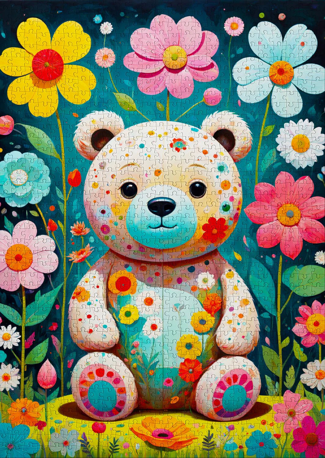Flower Teddy Bear 1000 Piece Jigsaw Puzzle | Enjoy Puzzles - Jigsaw Puzzles - The Puzzle Center