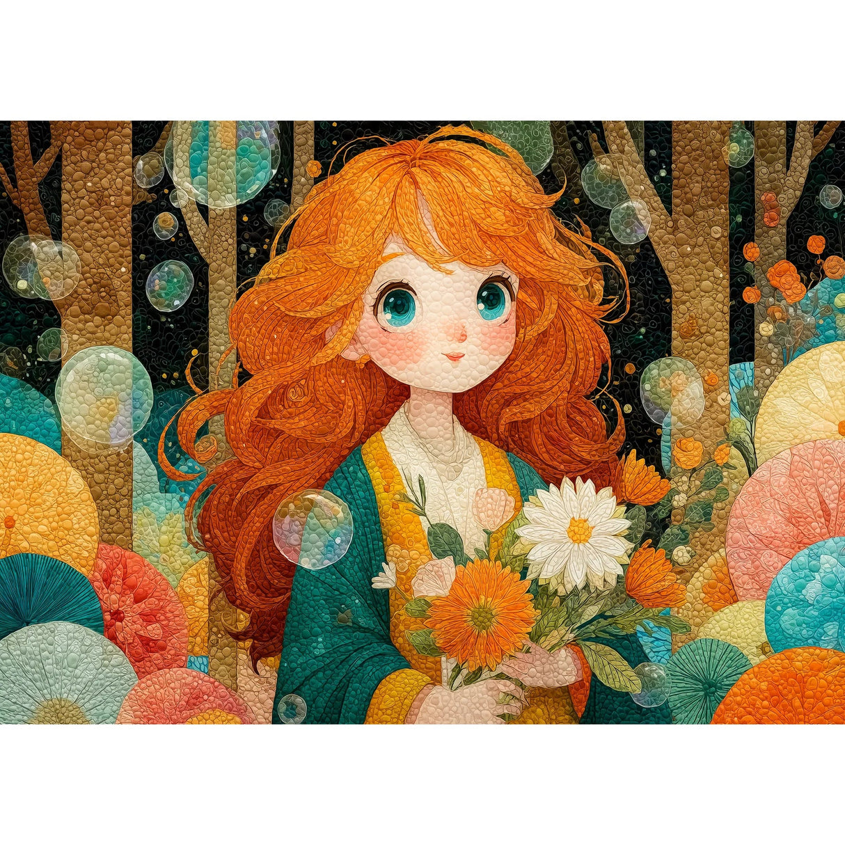 Flowered Fabric Grace 1000 Piece Jigsaw Puzzle | JaCaRou Puzzles - Jigsaw Puzzles - The Puzzle Center