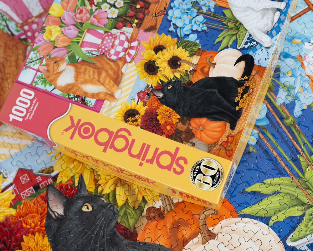 Four Seasons of Cats 1000 Piece Jigsaw Puzzle | Springbok Puzzles - Springbok Puzzles - Jigsaw Puzzles - The Puzzle Center
