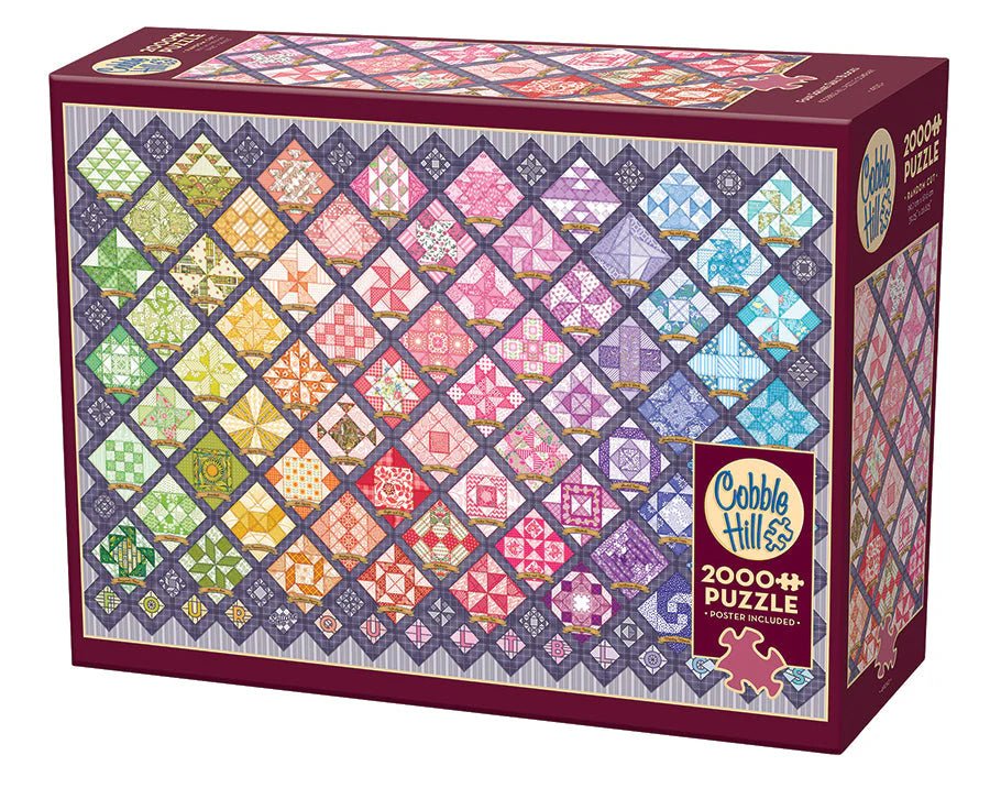 Four Square Quilt Blocks 2000 Piece Jigsaw Puzzle | Cobble Hill - Jigsaw Puzzles - The Puzzle Center