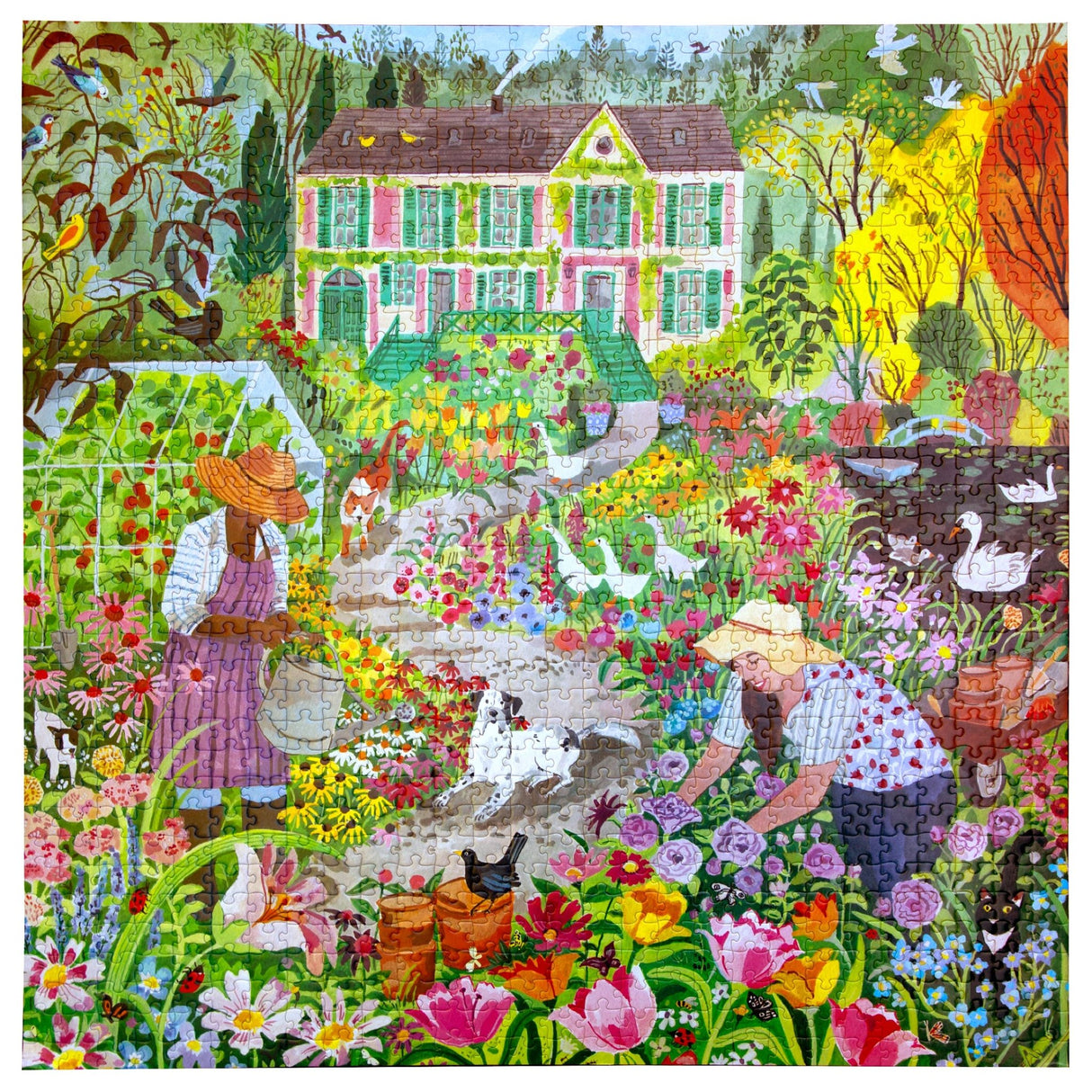French Flower Garden 1000 Piece Jigsaw Puzzle | eeBoo - Jigsaw Puzzles - The Puzzle Center