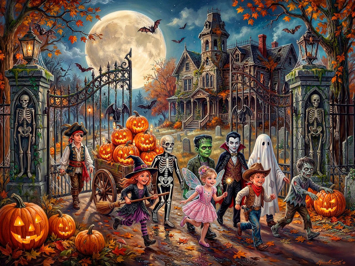 Fright Night Friends 500 Piece Jigsaw Puzzle | Vermont Christmas Co - Jigsaw Puzzles - The Puzzle Center