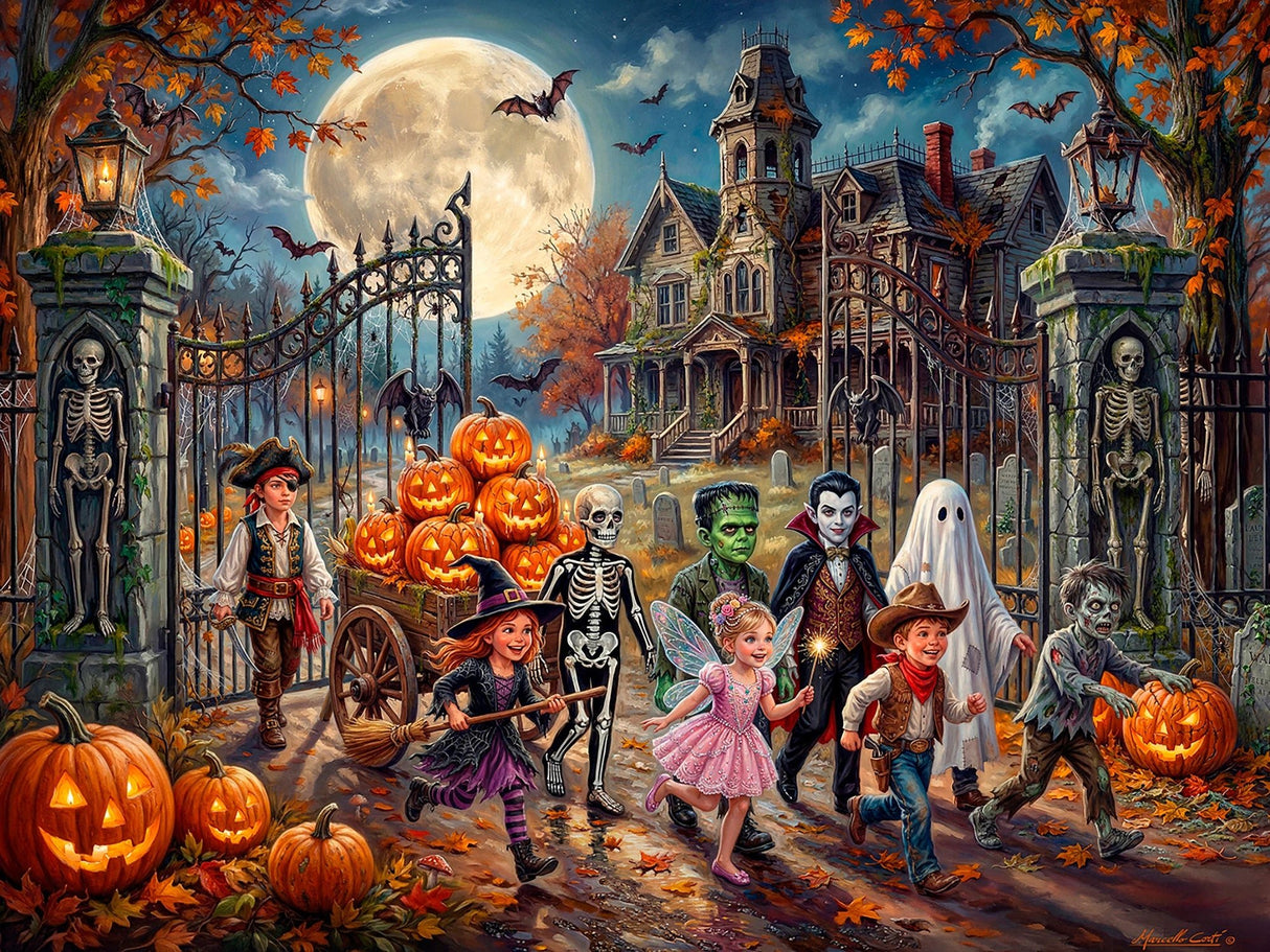 Fright Night Friends 500 Piece Jigsaw Puzzle | Vermont Christmas Co - Jigsaw Puzzles - The Puzzle Center