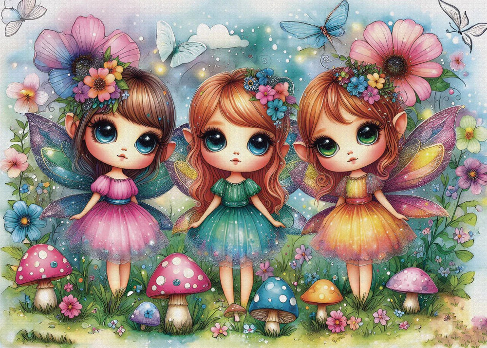 Garden Fairy Trio 1000 Piece Jigsaw Puzzle | JaCaRou Puzzles - Jigsaw Puzzles - The Puzzle Center