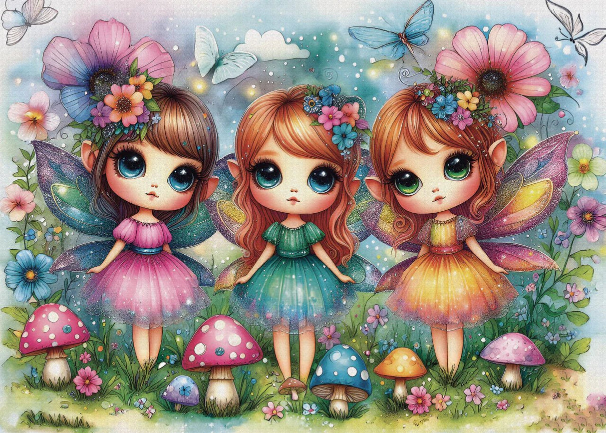 Garden Fairy Trio 1000 Piece Jigsaw Puzzle | JaCaRou Puzzles - Jigsaw Puzzles - The Puzzle Center