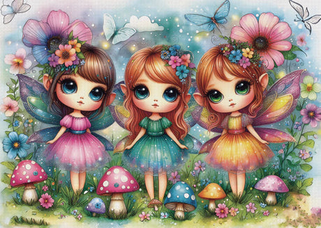 Garden Fairy Trio 1000 Piece Jigsaw Puzzle | JaCaRou Puzzles - Jigsaw Puzzles - The Puzzle Center