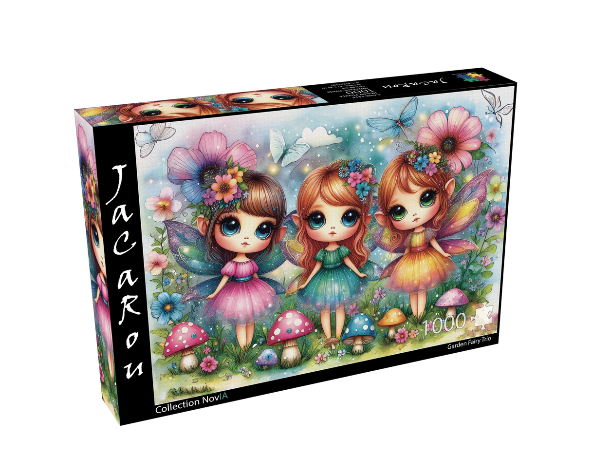 Garden Fairy Trio 1000 Piece Jigsaw Puzzle | JaCaRou Puzzles - Jigsaw Puzzles - The Puzzle Center