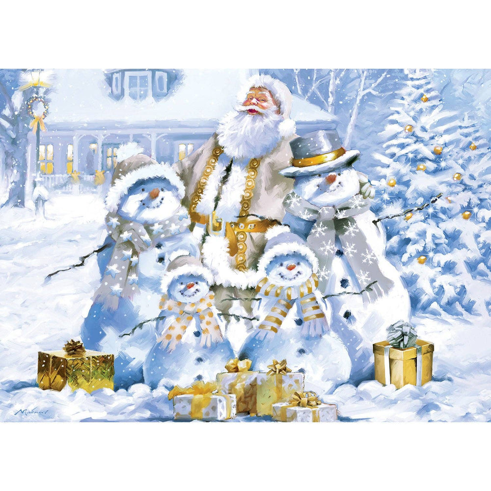 Glitter & Gold - Snowman's Shimmer 1000 Piece Jigsaw Puzzle | Masterpieces Puzzles - Jigsaw Puzzles - The Puzzle Center
