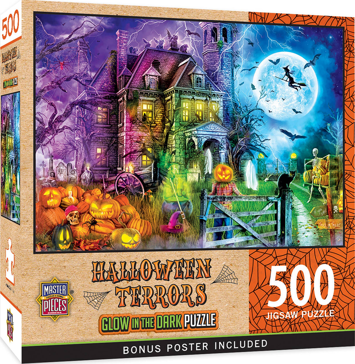 Glow in the Dark - Halloween Terrors 500 Piece Puzzle by MasterPieces - Masterpieces Puzzles - Jigsaw Puzzles - The Puzzle Center -