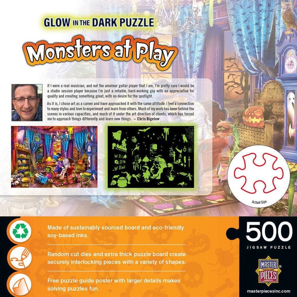 Glow in the Dark - Monsters at Play 500 Piece Jigsaw Puzzle | Masterpieces Puzzles - Jigsaw Puzzles - The Puzzle Center