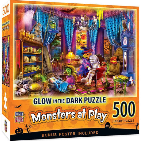 Glow in the Dark - Monsters at Play 500 Piece Jigsaw Puzzle | Masterpieces Puzzles - Jigsaw Puzzles - The Puzzle Center