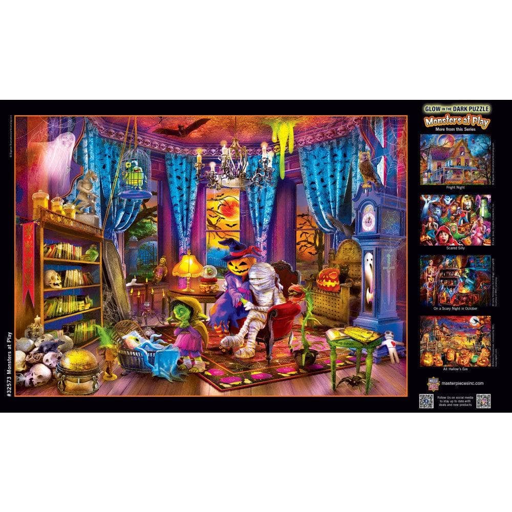 Glow in the Dark - Monsters at Play 500 Piece Jigsaw Puzzle | Masterpieces Puzzles - Jigsaw Puzzles - The Puzzle Center