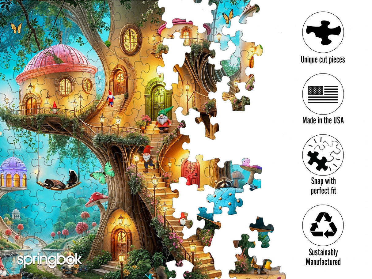 Gnome Treehouse Village 500 Piece Jigsaw Puzzle | Springbok Puzzles - Jigsaw Puzzles - The Puzzle Center