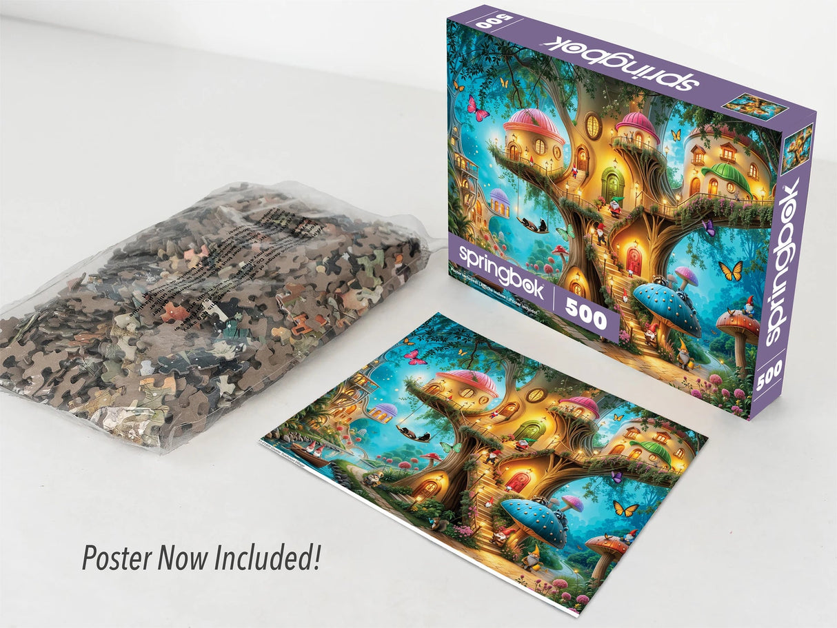 Gnome Treehouse Village 500 Piece Jigsaw Puzzle | Springbok Puzzles - Jigsaw Puzzles - The Puzzle Center