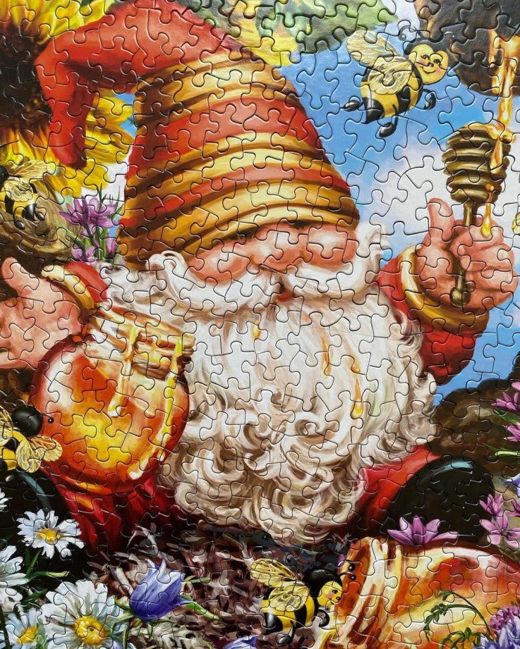 Gnome Worries Bee Happy 1000 Piece Jigsaw Puzzle by Springbok Puzzles - Springbok Puzzles - Jigsaw Puzzles - The Puzzle Center