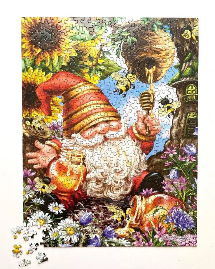 Gnome Worries Bee Happy 1000 Piece Jigsaw Puzzle by Springbok Puzzles - Springbok Puzzles - Jigsaw Puzzles - The Puzzle Center