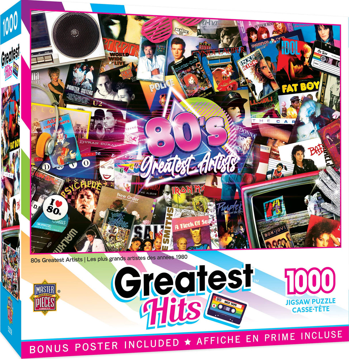 Greatest Hits - 80's Artists 1000 Piece Puzzle by Masterpieces Puzzles - Masterpieces Puzzles - Jigsaw Puzzles - The Puzzle Center