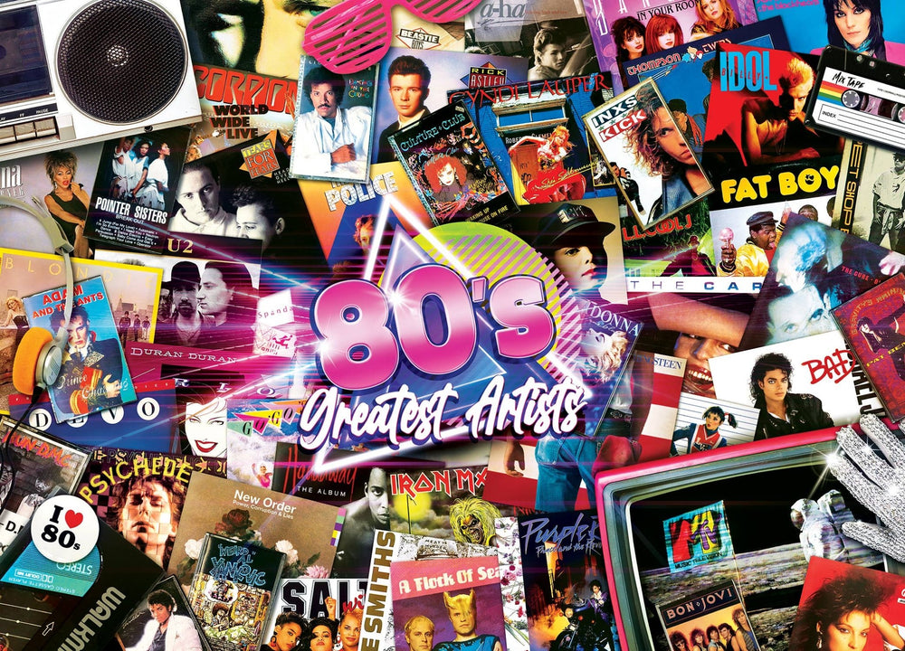 Greatest Hits - 80's Artists 1000 Piece Puzzle by Masterpieces Puzzles - Masterpieces Puzzles - Jigsaw Puzzles - The Puzzle Center