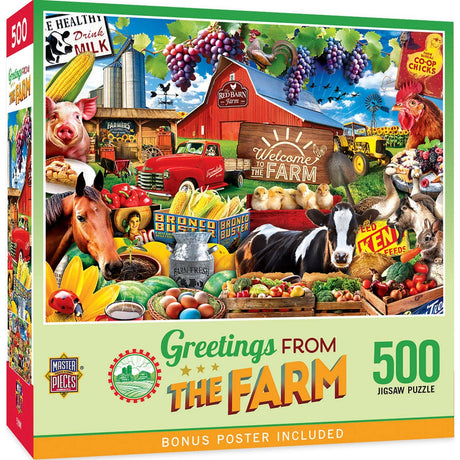 Greetings From the Farm 500 Piece Jigsaw Puzzle by Masterpieces Puzzles - Masterpieces Puzzles - Jigsaw Puzzles - The Puzzle Center