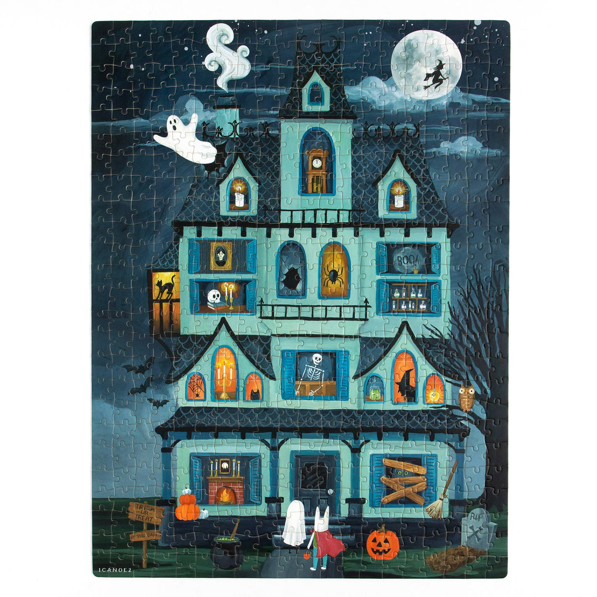 Halloween House - 500 Piece Jigsaw Puzzle by 1Canoe2 - 1canoe2 | One Canoe Two Paper Co. - Jigsaw Puzzles - The Puzzle Center -