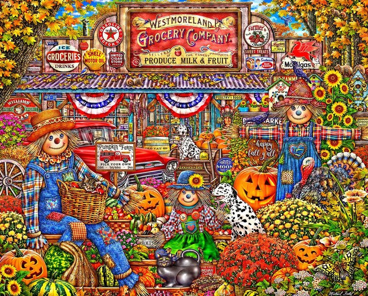 Happy Fall Y'all 1000 Piece Jigsaw Puzzle | Springbok Puzzles - Springbok Puzzles - Jigsaw Puzzles - The Puzzle Center